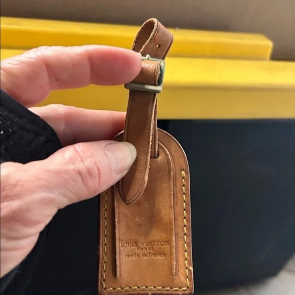 Louis Vuitton Brown Leather Luggage Tag ID Holder - Picture 1 of 3